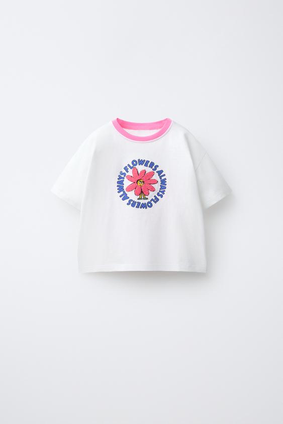 T-SHIRT WITH TERRYCLOTH PATCH - White by Zara - Image 0