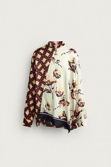 Zara LIMITED EDITION MIXED PRINT OVERSIZED SHIRT - Printed
