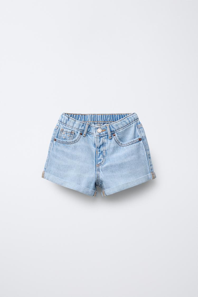 MOM FIT DENIM SHORTS Light blue ZARA United States