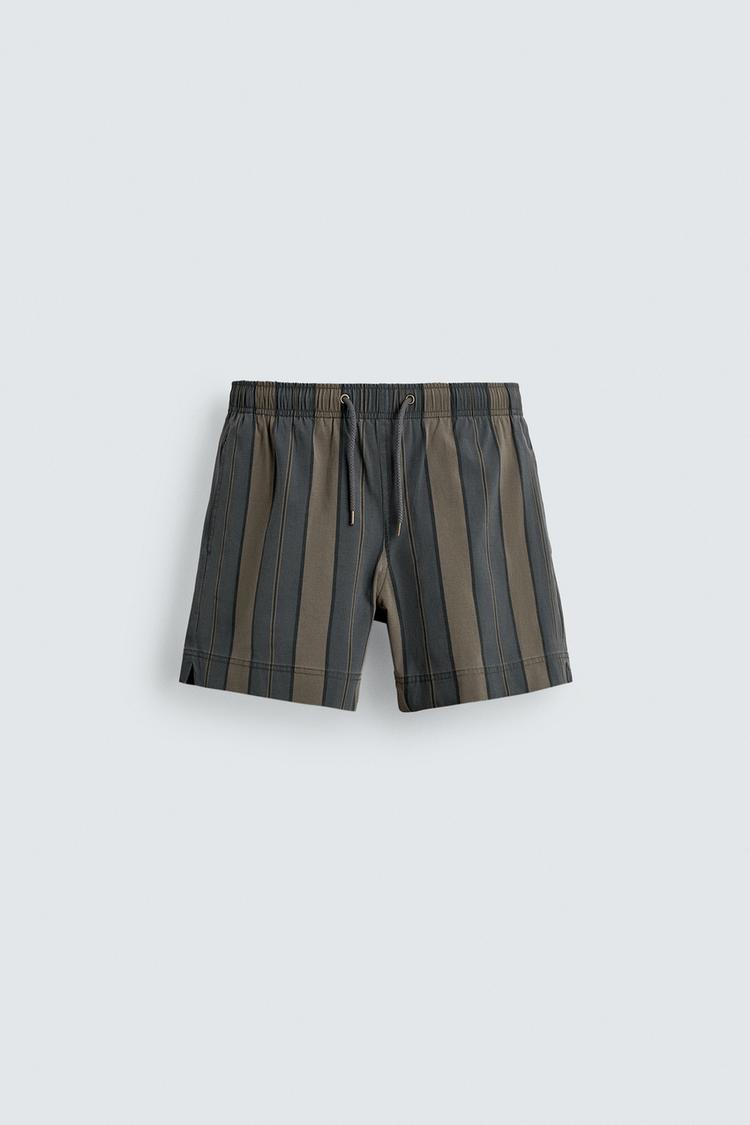 ZARA STRIPED SWIMMING TRUNKS