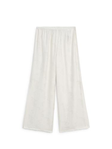 Pantalón goma fluido detalle tejido - Blanco de Zara