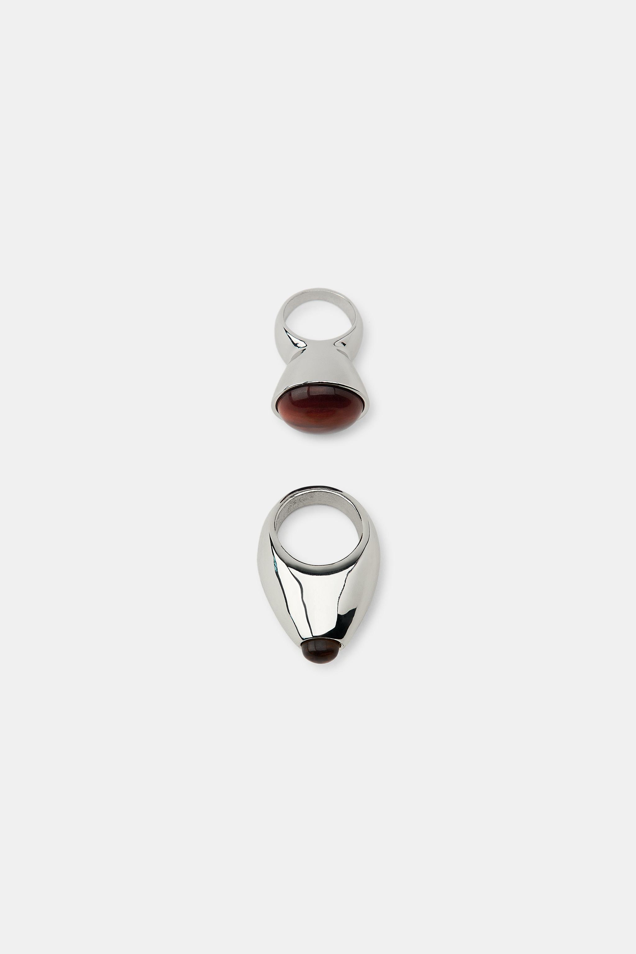 2-PACK OF STONE RINGS