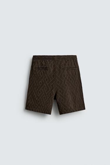 SHORT JACQUARD GÉOMÉTRIQUE - Marron de Zara - Image 6