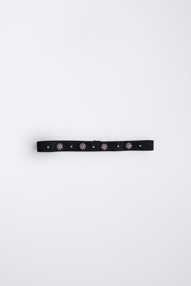 DIADEMA ELÁSTICA FLORES STRASS - Negro de Zara - Imagen 0