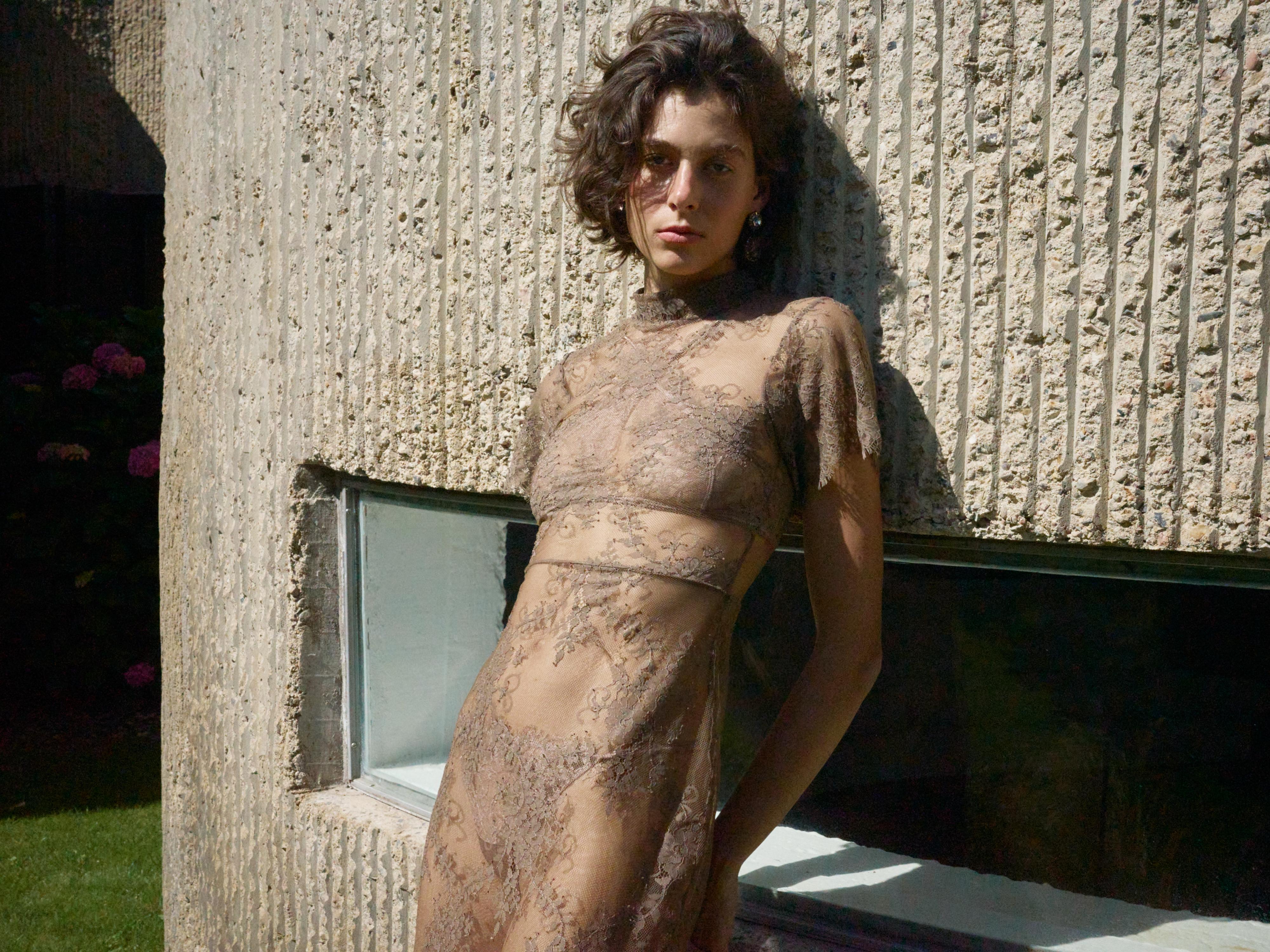 HIGH NECK LACE DRESS