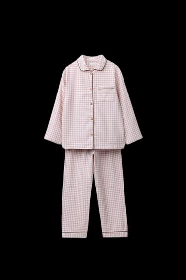 Zara 3-6 YEARS/ GINGHAM FLANNEL PAJAMAS - Pink - Image 0