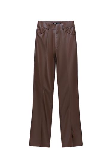 PANTALÓN EFECTO PIEL ABERTURA