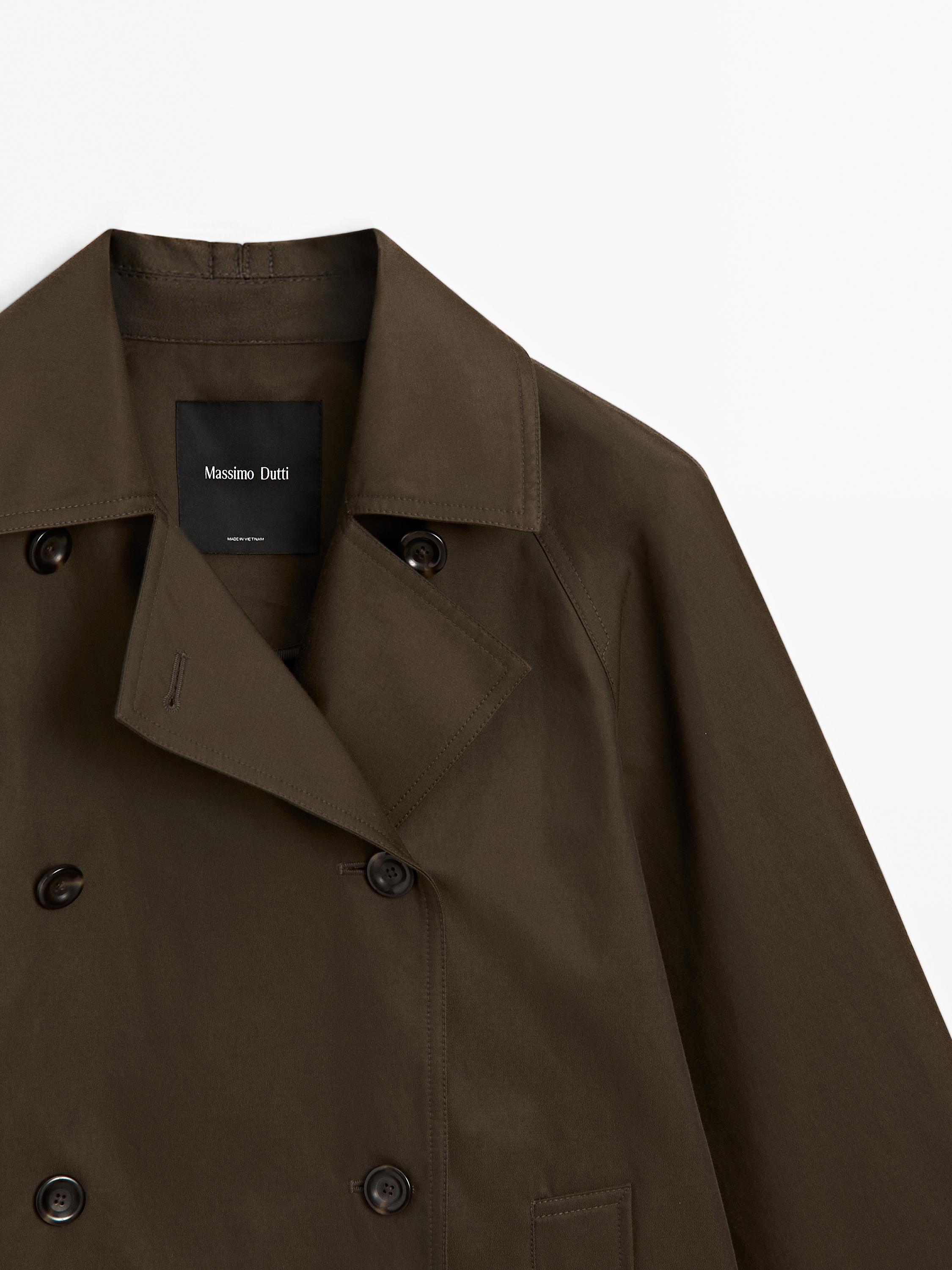Short water-repellent cape trench coat - Dark mink | ZARA Canada