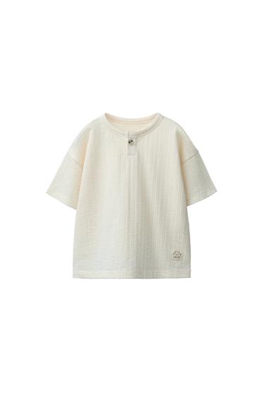 CAMISETA CUELLO PANADERO - Crudo de Zara