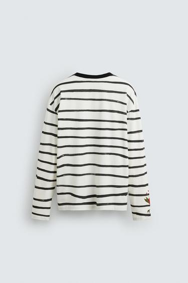 Zara PRINTED STRIPED T-SHIRT © OTIS KWAME KYE QUAICOE - Red