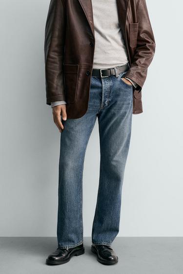 JEANS STRAIGHT BOOTCUT FIT LIMITED EDITION - Azul / Verde de Zara