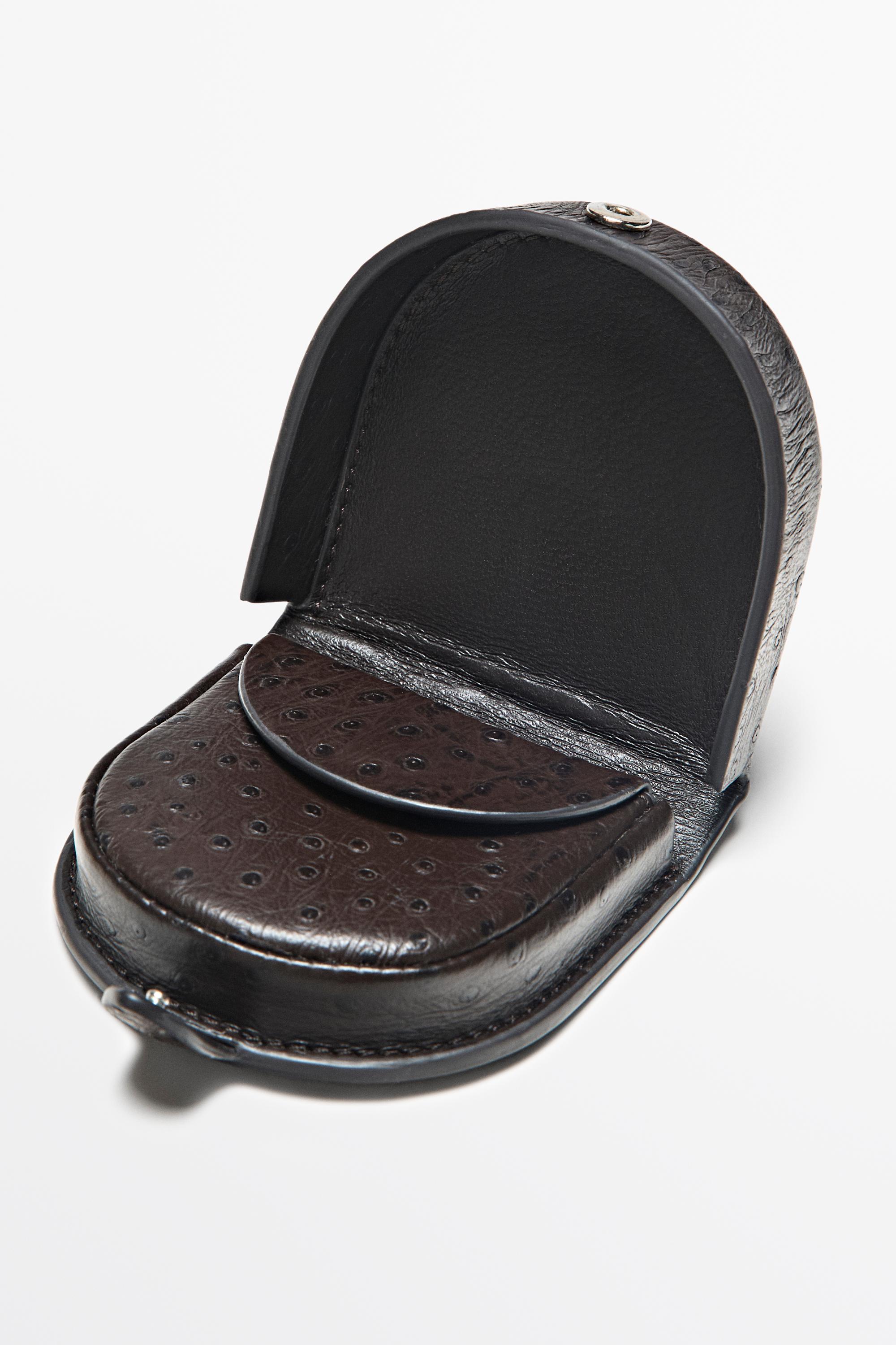 Textured compact nappa leather purse