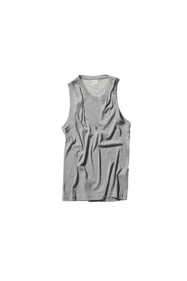 CREPE TANK TOP - Grey marl by Zara