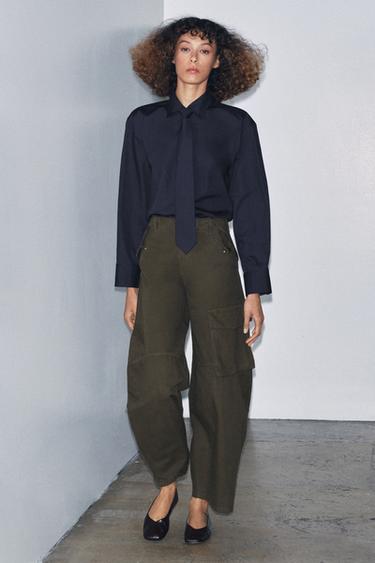 ZW COLLECTION CARGO TROUSERS - Khaki by Zara