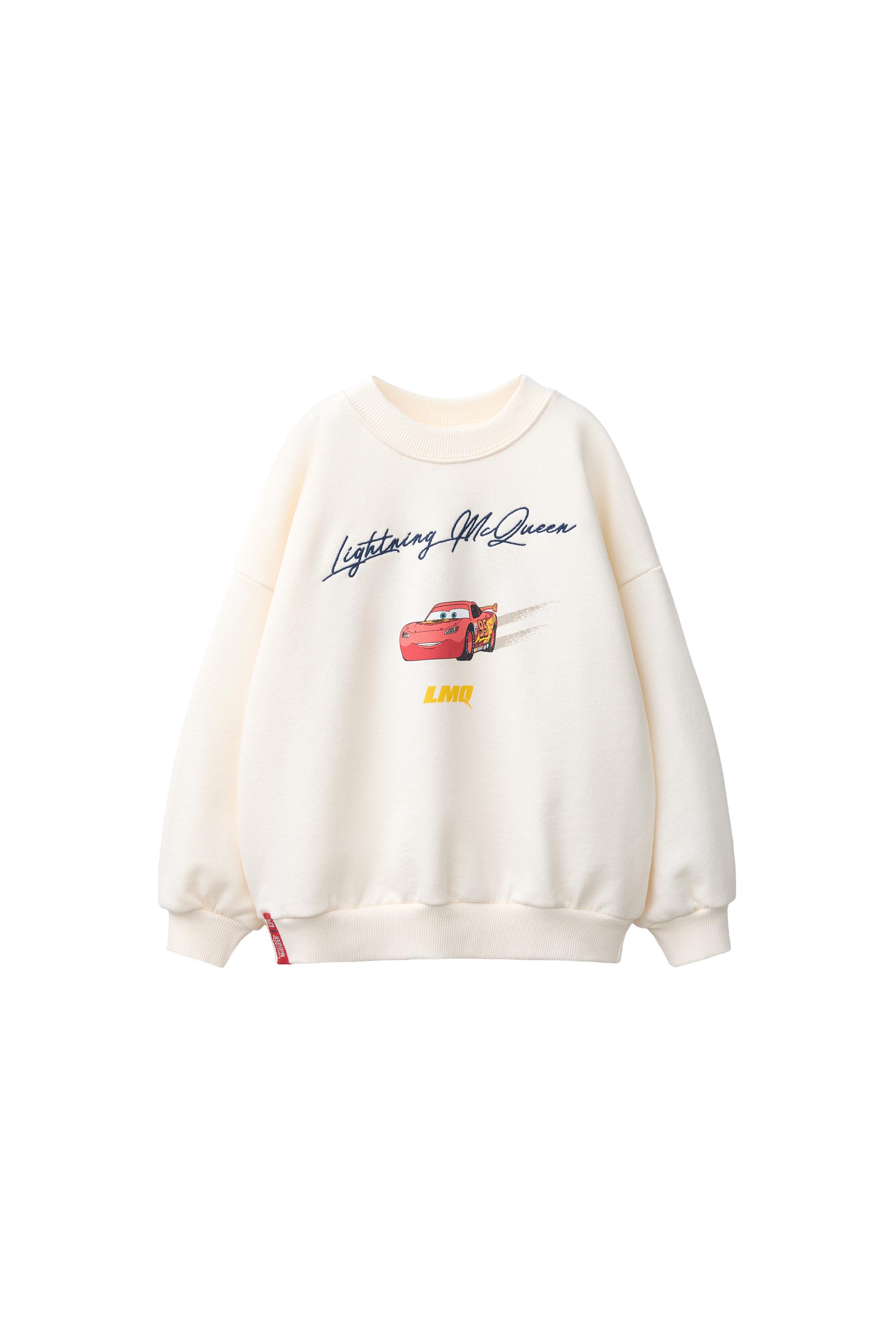 REAL McQUEEN ELSINORE スウェット CARS LIGHTNING MCQUEEN © DISNEY/PIXAR PRINT SWEATSHIRT - Ecru