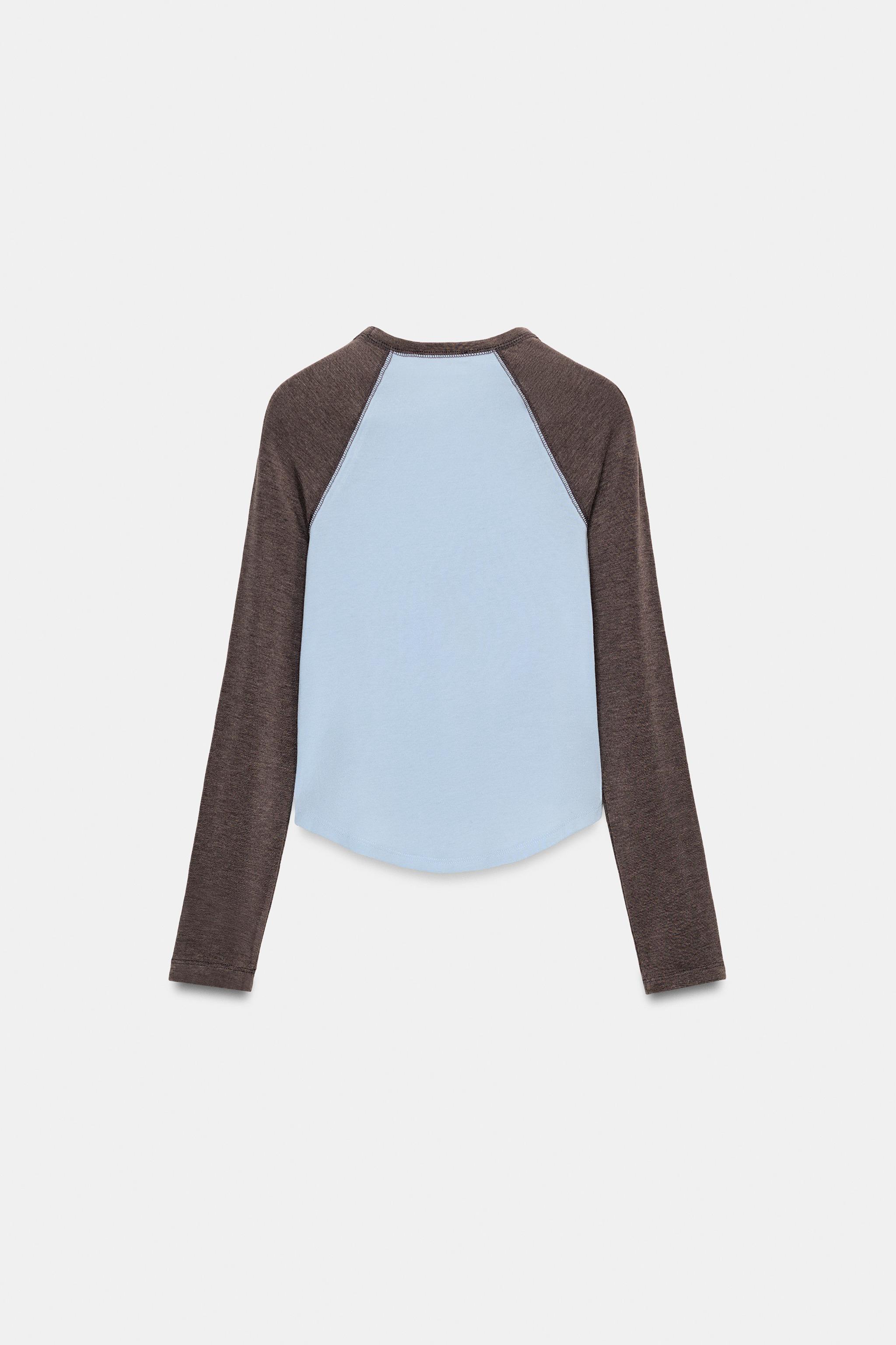 KONTRAST REGLAN KOLLU T-SHIRT - Görsel 5