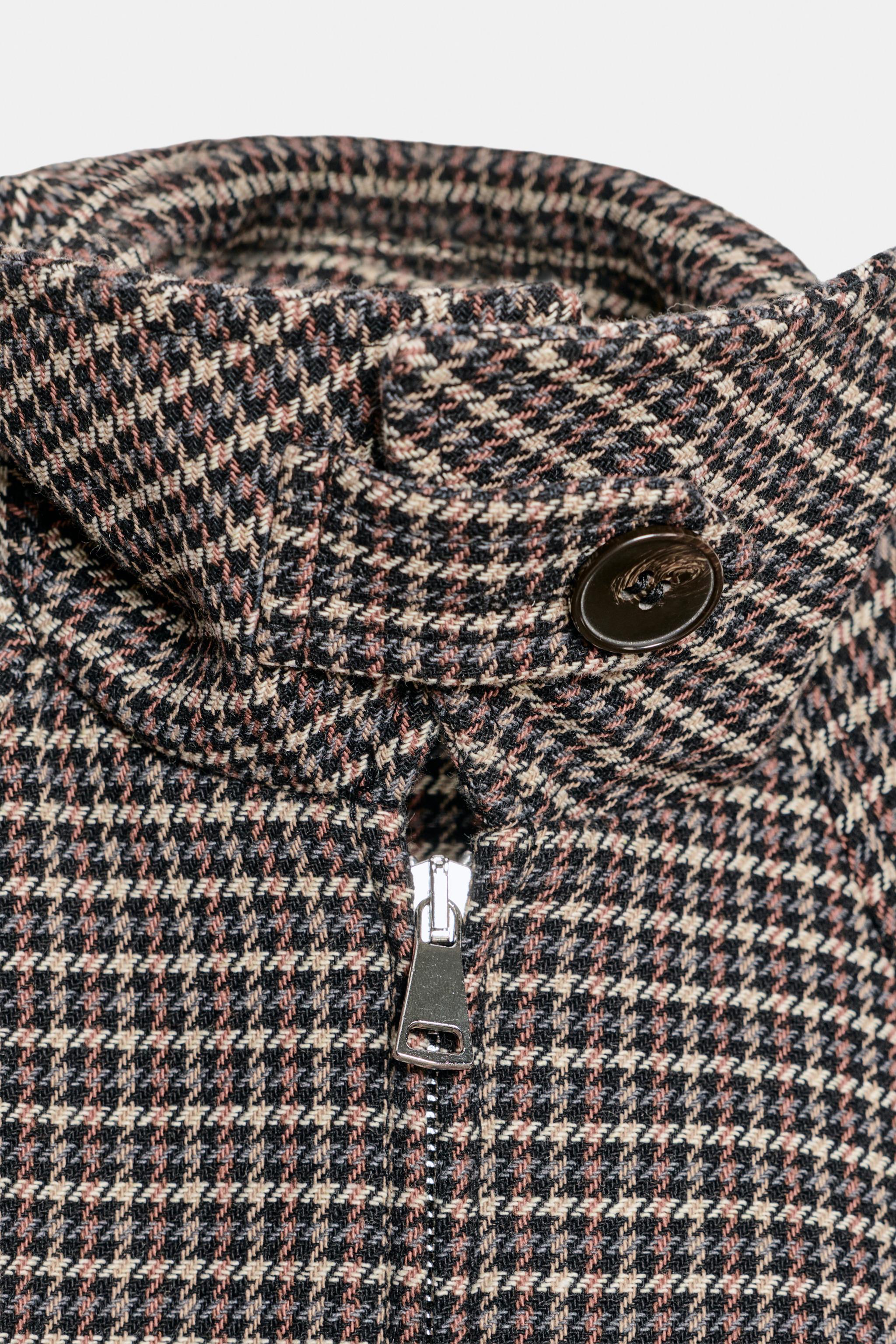 HOUNDSTOOTH PADDED BOMBER JACKET