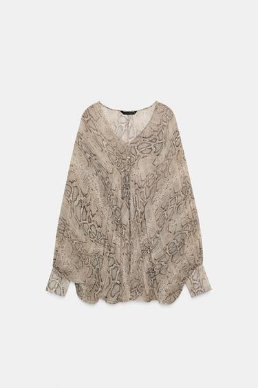 ZW COLLECTION ANIMAL PRINT TOP - Snake / Tan by Zara