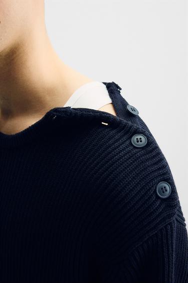 JERSEY ESTRUCTURA BOTONES - Marino oscuro de Zara - Imagen 0