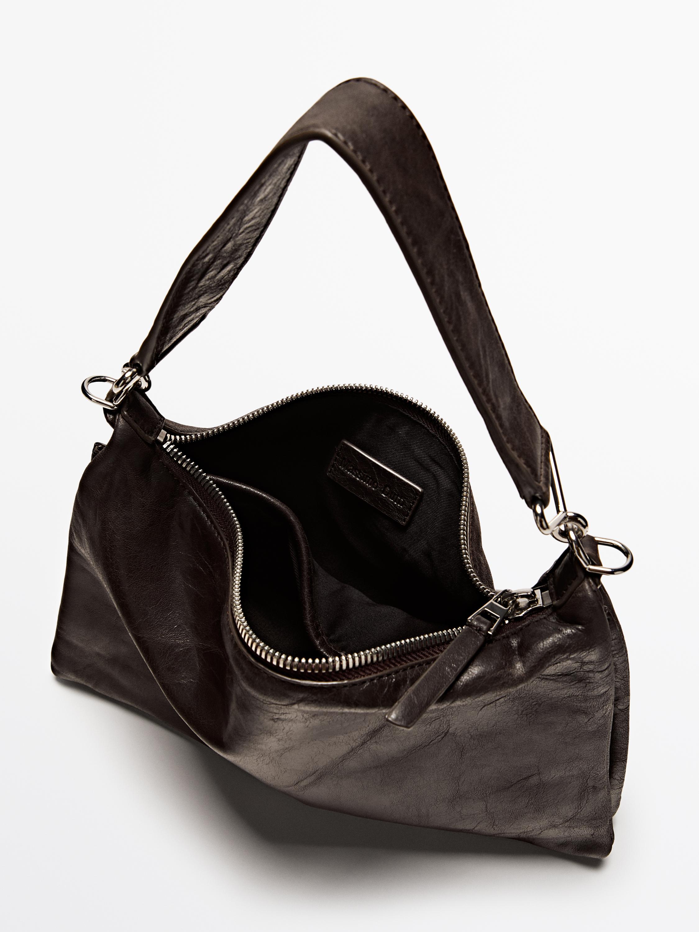 Petit sac compartimenté en cuir nappa