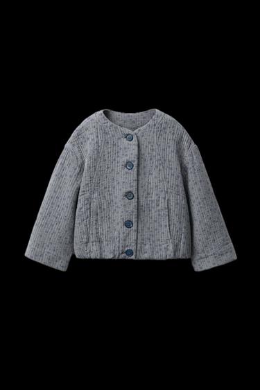 FLORAL TEXTURED OVERSHIRT - Greyish by Zara - Image 0