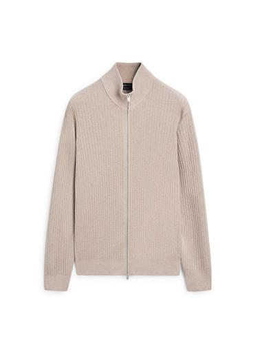 Zara Cotton zip-up knit cardigan - Mink