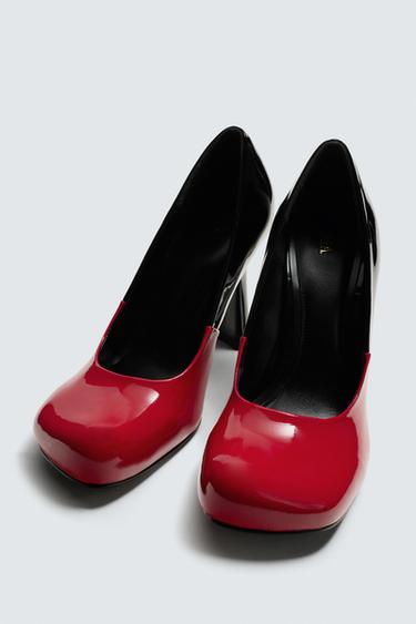 LEATHER HEELED SHOES HARRY LAMBERT FOR ZARA x DISNEY - Red by Zara