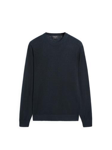 Pull col rond en maille de lin - Bleu marine de Zara