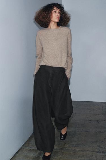 ZW COLLECTION: ЖОЛАҚТЫ ШАЛБАР - Сұр мергель Zara компаниясынан