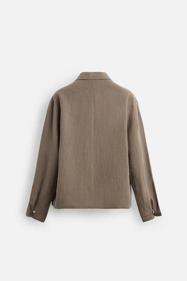 CHEMISE 100 % LIN - Marron / Taupe de Zara - Image 7