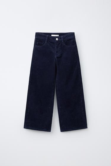 STAR CORDUROY WIDE-LEG PANTS — Navy blue 2