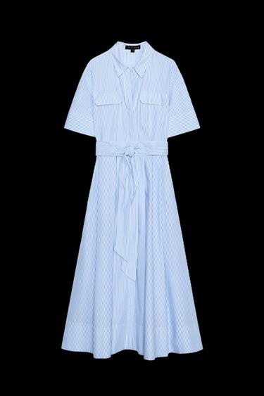 Zara ZW COLLECTION POPLIN SHIRT DRESS - striped - Image 0