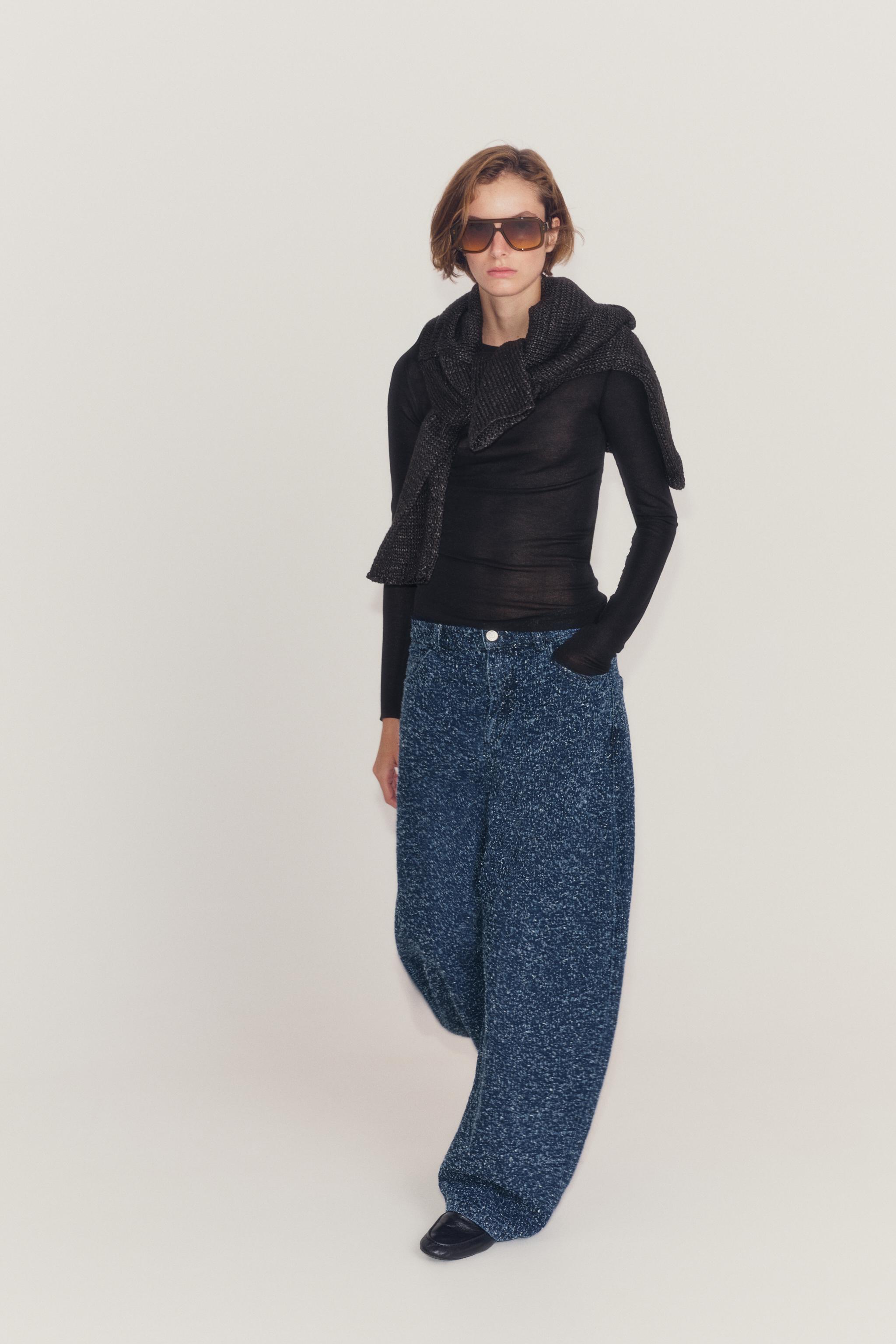 JEAN ZW COLLECTION WIDE LEG TEXTURÉ TAILLE MOYENNE