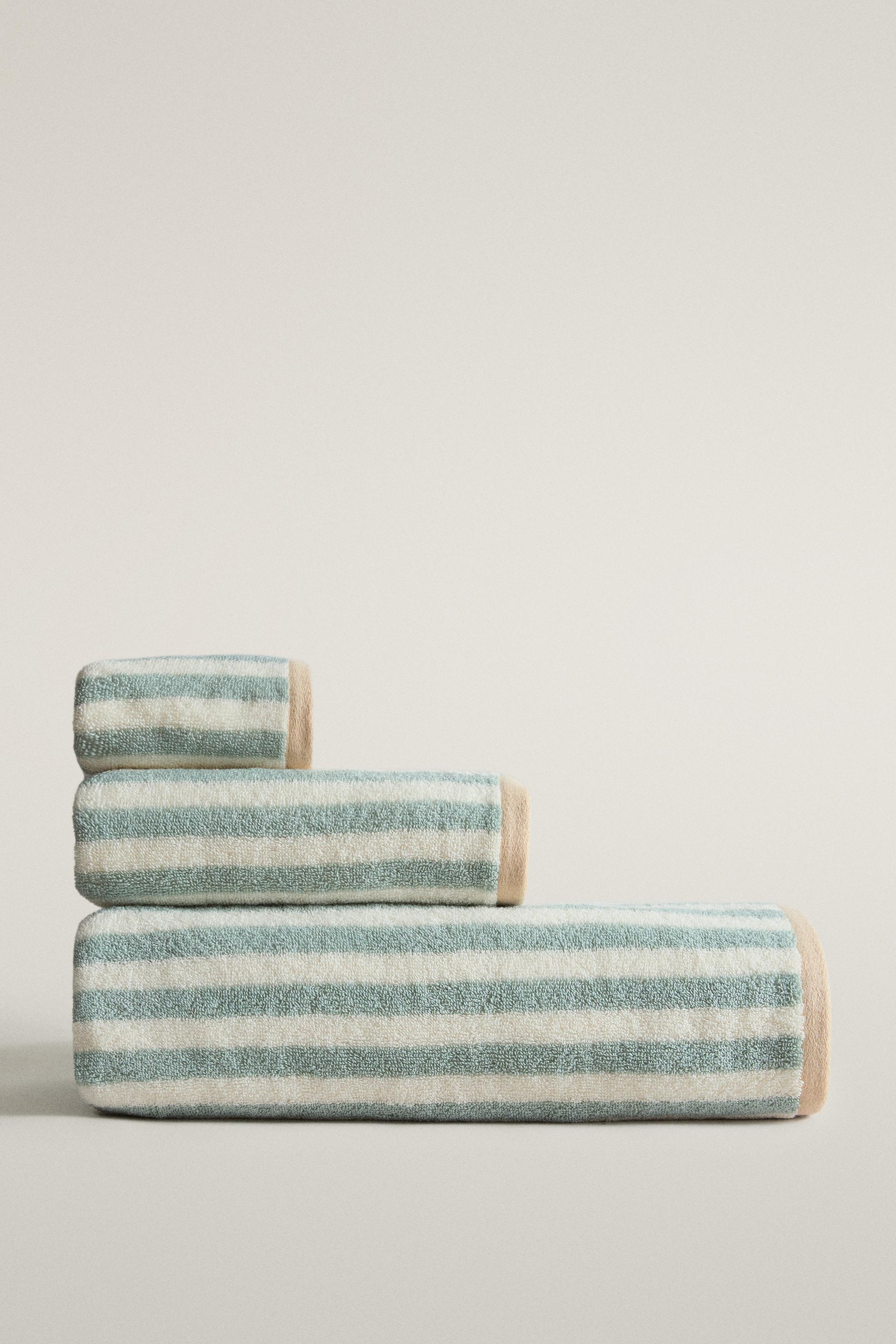 SERVIETTE DE BAIN RAYURES RÉVERSIBLE