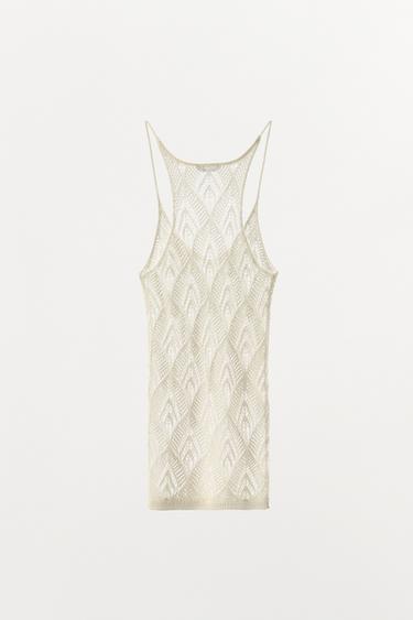 TOP À BRETELLES TRICOT ÉDITION LIMITÉE - Blanc cassé de Zara - Image 3