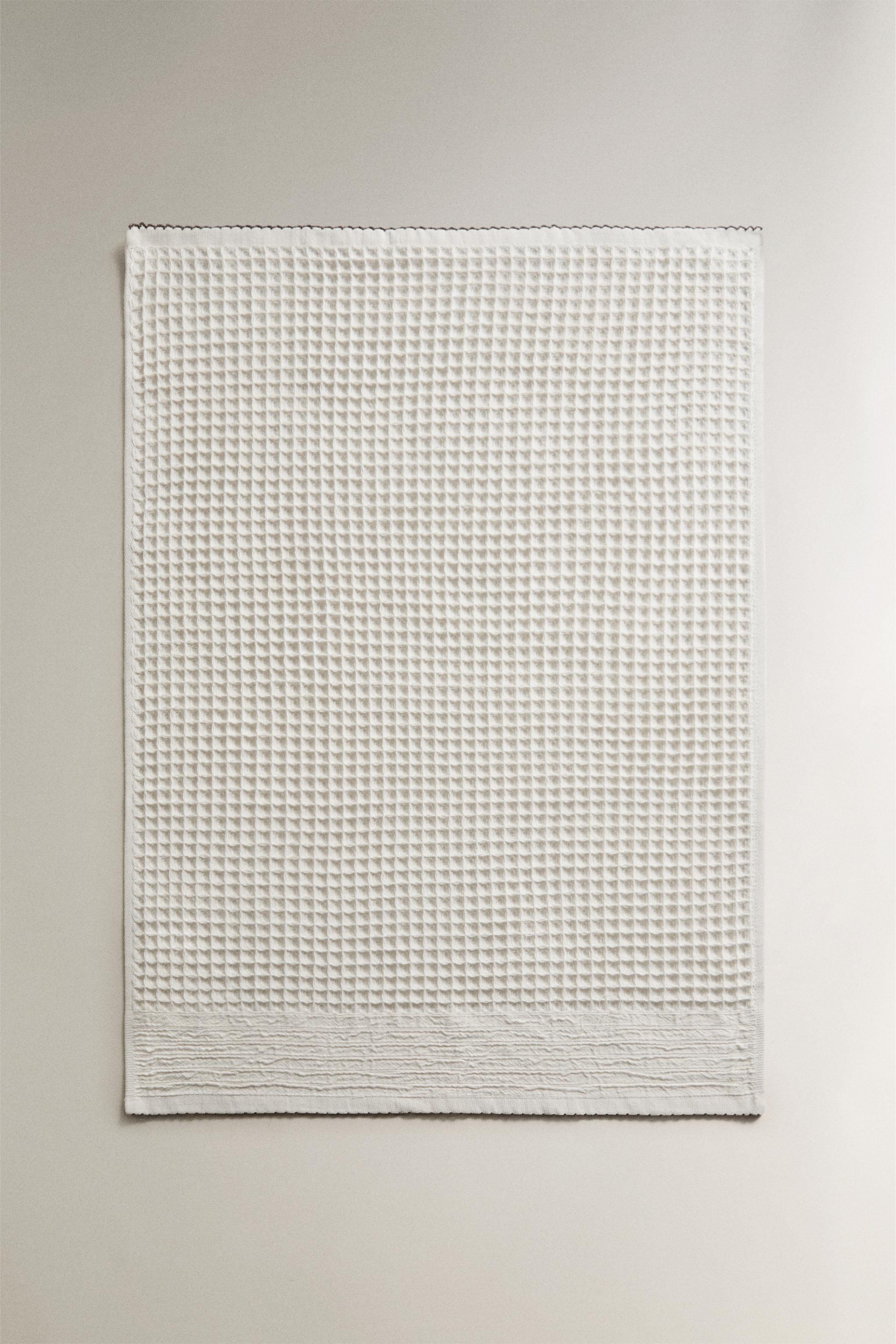 WAFFLE KITCHEN TOWEL — Ecru