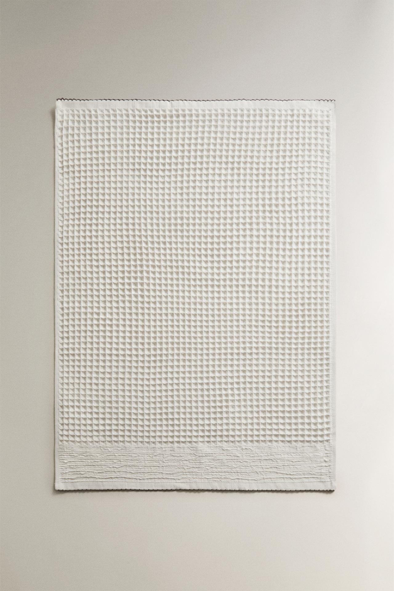 WAFFLE KITCHEN TOWEL — Ecru