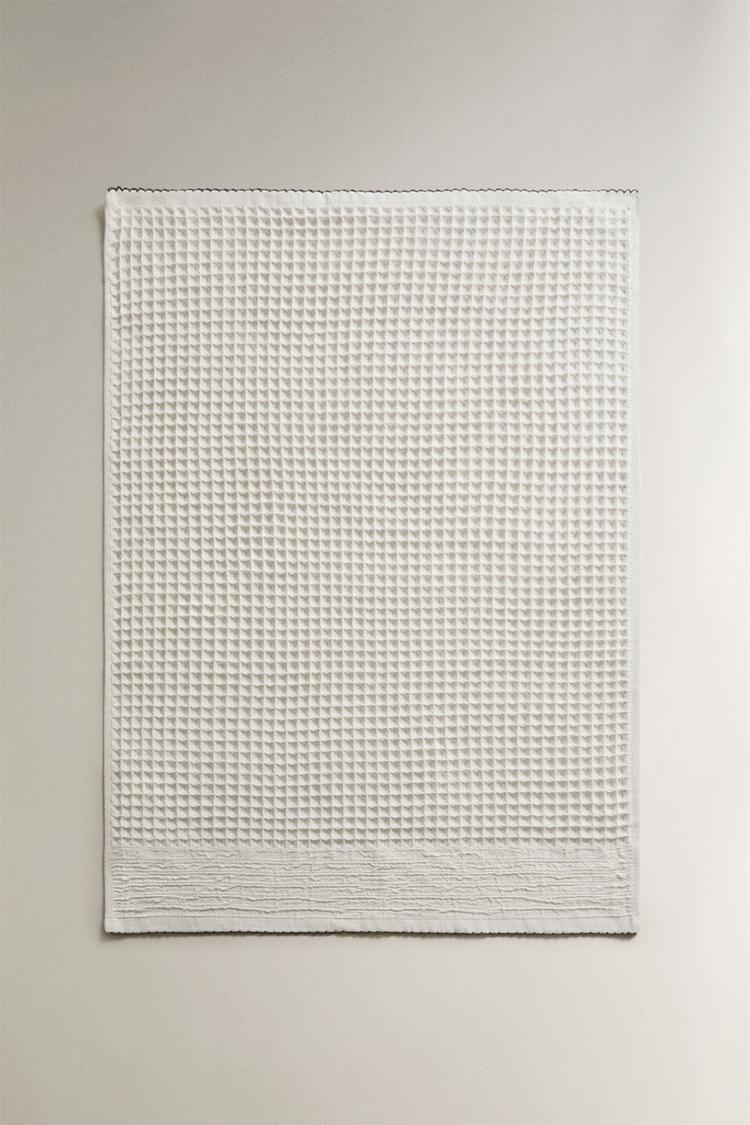 WAFFLE KITCHEN TOWEL — Ecru