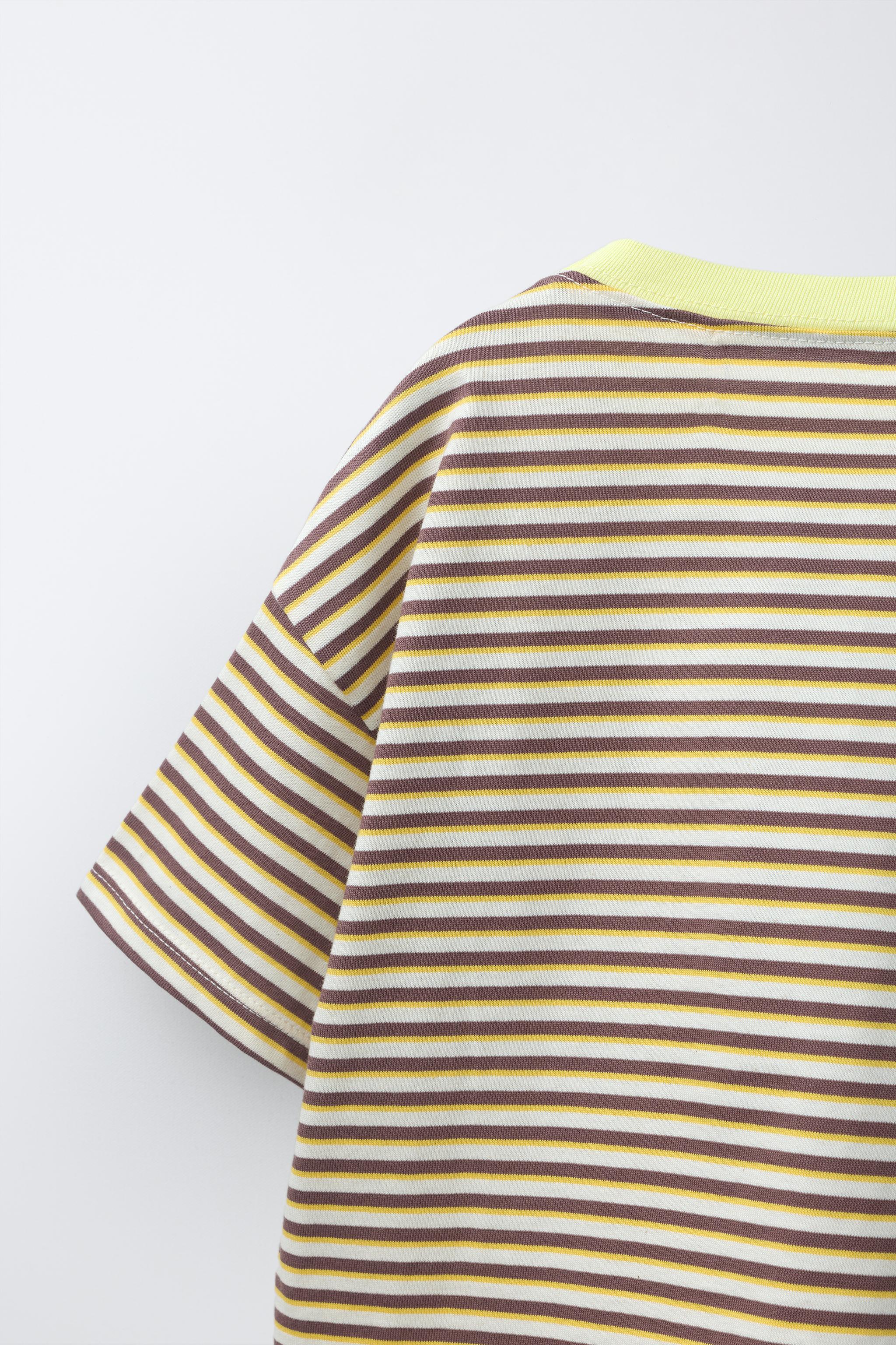 ZARA TIMELESS - T-SHIRT RAYURES COL CONTRASTE
