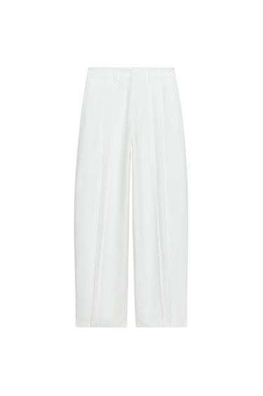 ZW COLLECTION BARREL TROUSERS - White by Zara