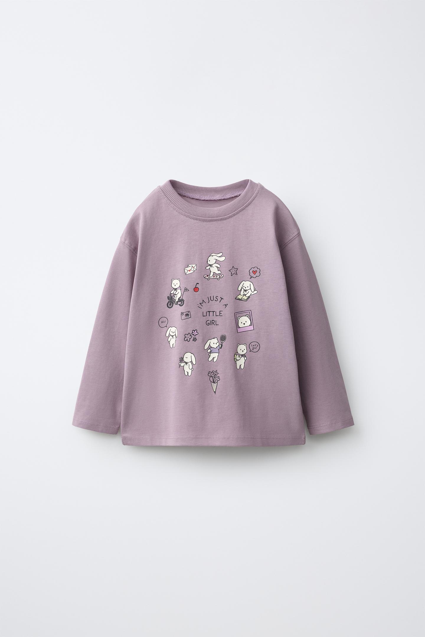 Детская футболка Zara Dog Print, цвет: Светлый сиреневый