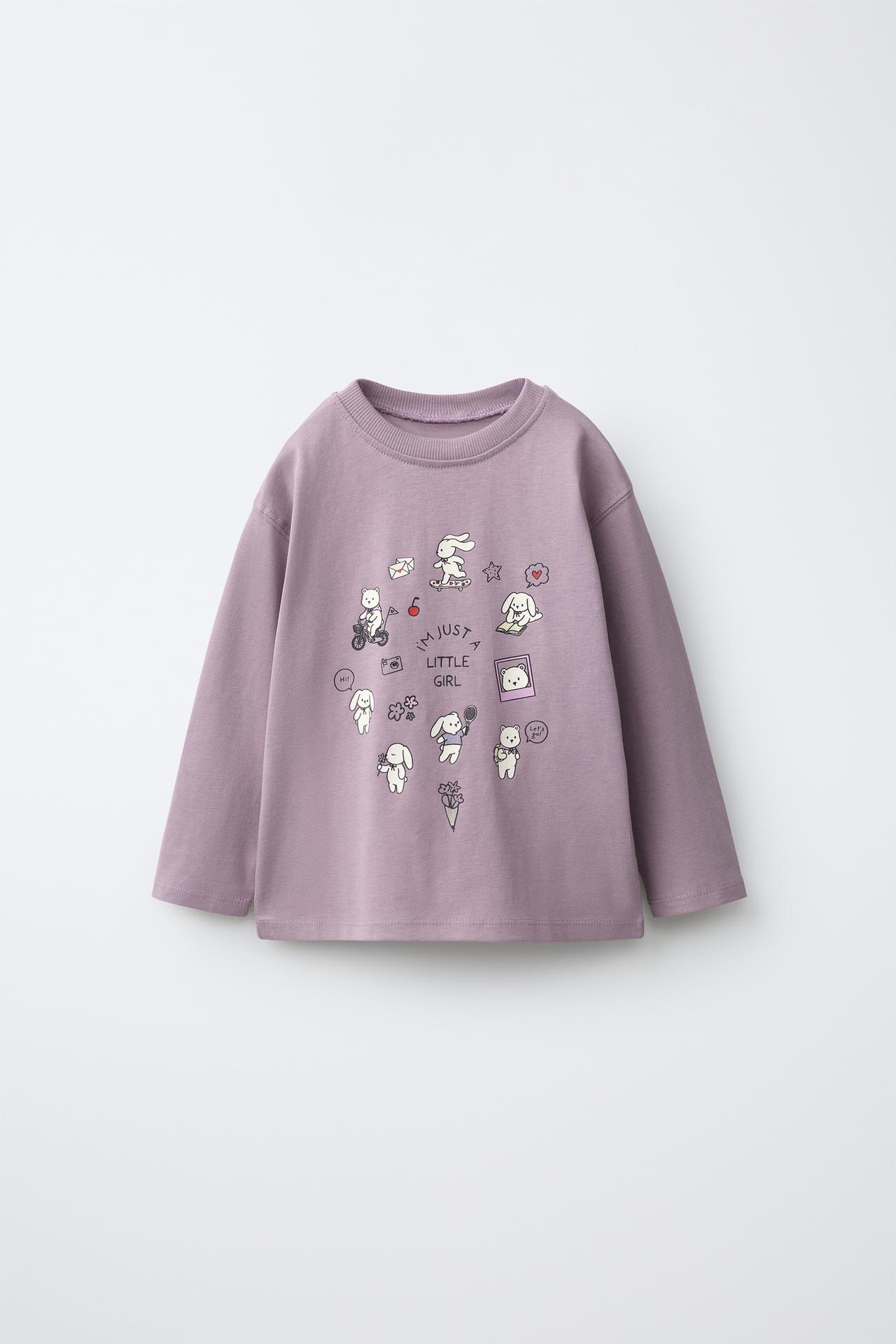 DOG PRINT T-SHIRT — Light lilac