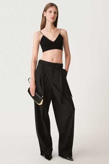Zara BELTED PANTS 50TH ANNIVERSARY - Black