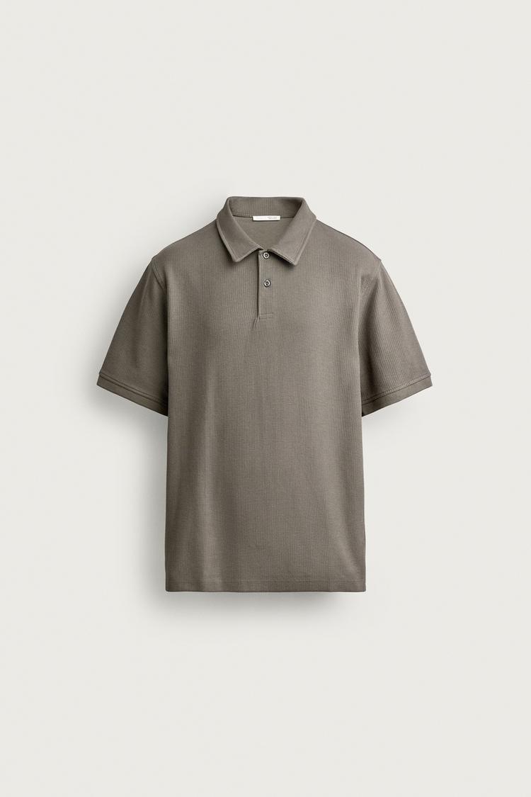 REGULAR FIT TEXTURED POLO SHIRT