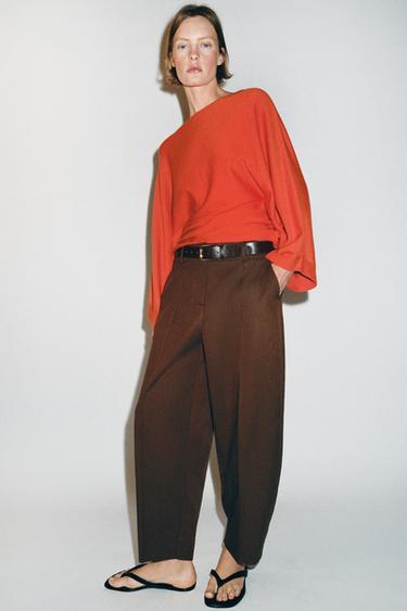 BALLOON TROUSERS WITH BELT - Brown by Zara - Image 3