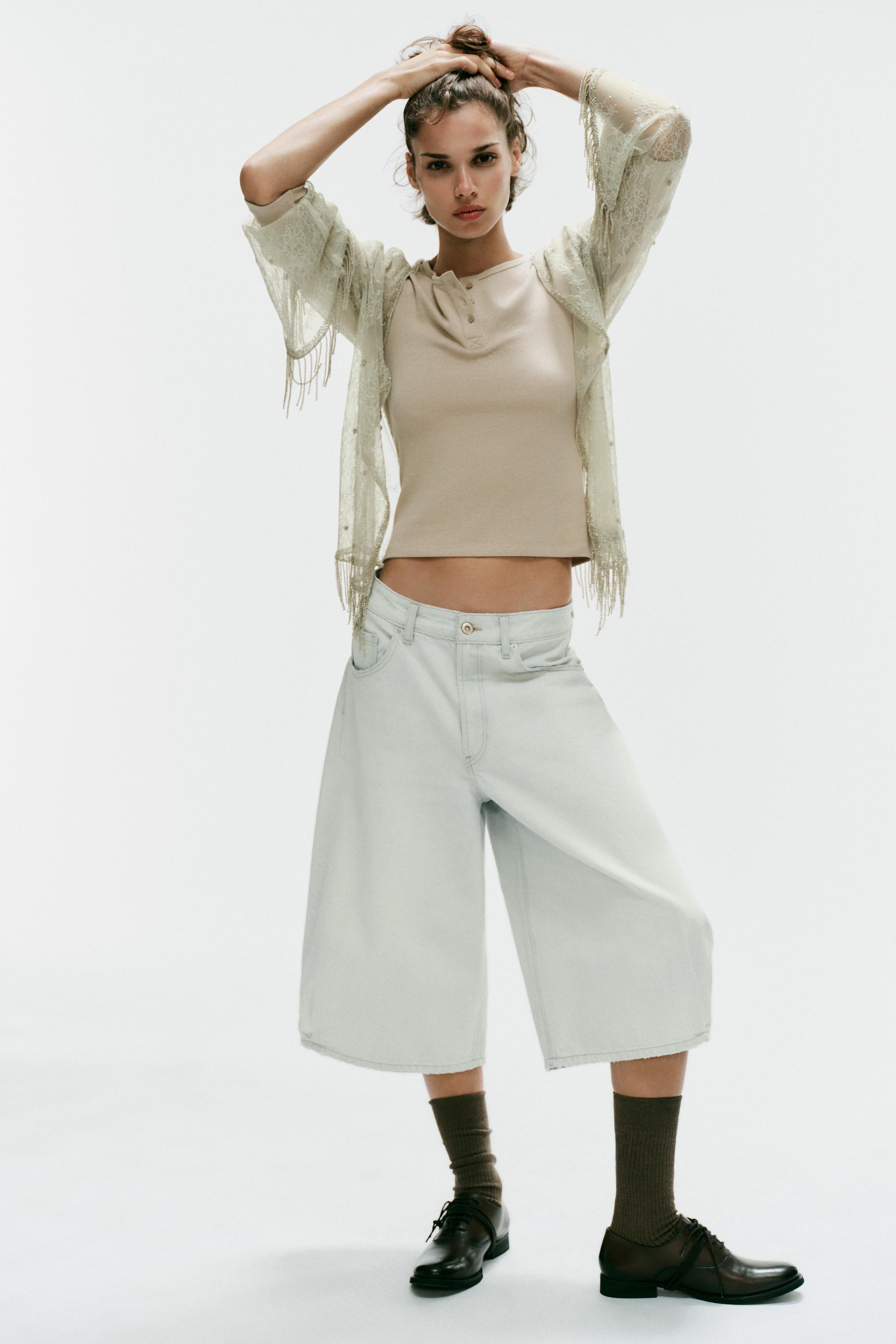 treat urself Retro lace jacket ベージュ BEADED LACE JACKET - Light green | ZARA United States