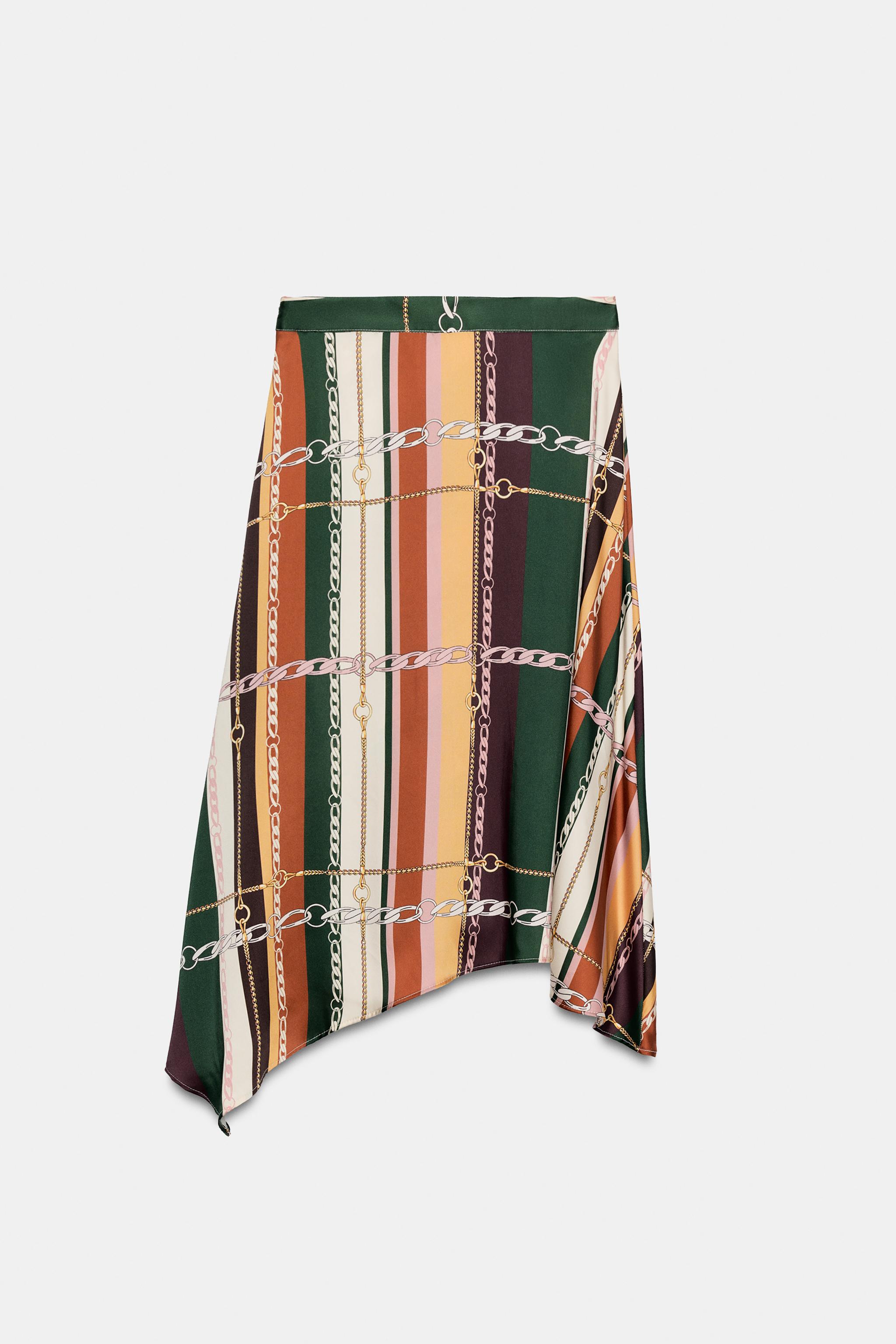 PRINTED ASYMMETRIC SKIRT