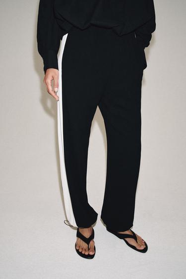 PANTALÓN BOMBACHO BANDA LATERAL ZW COLLECTION - Negro de Zara