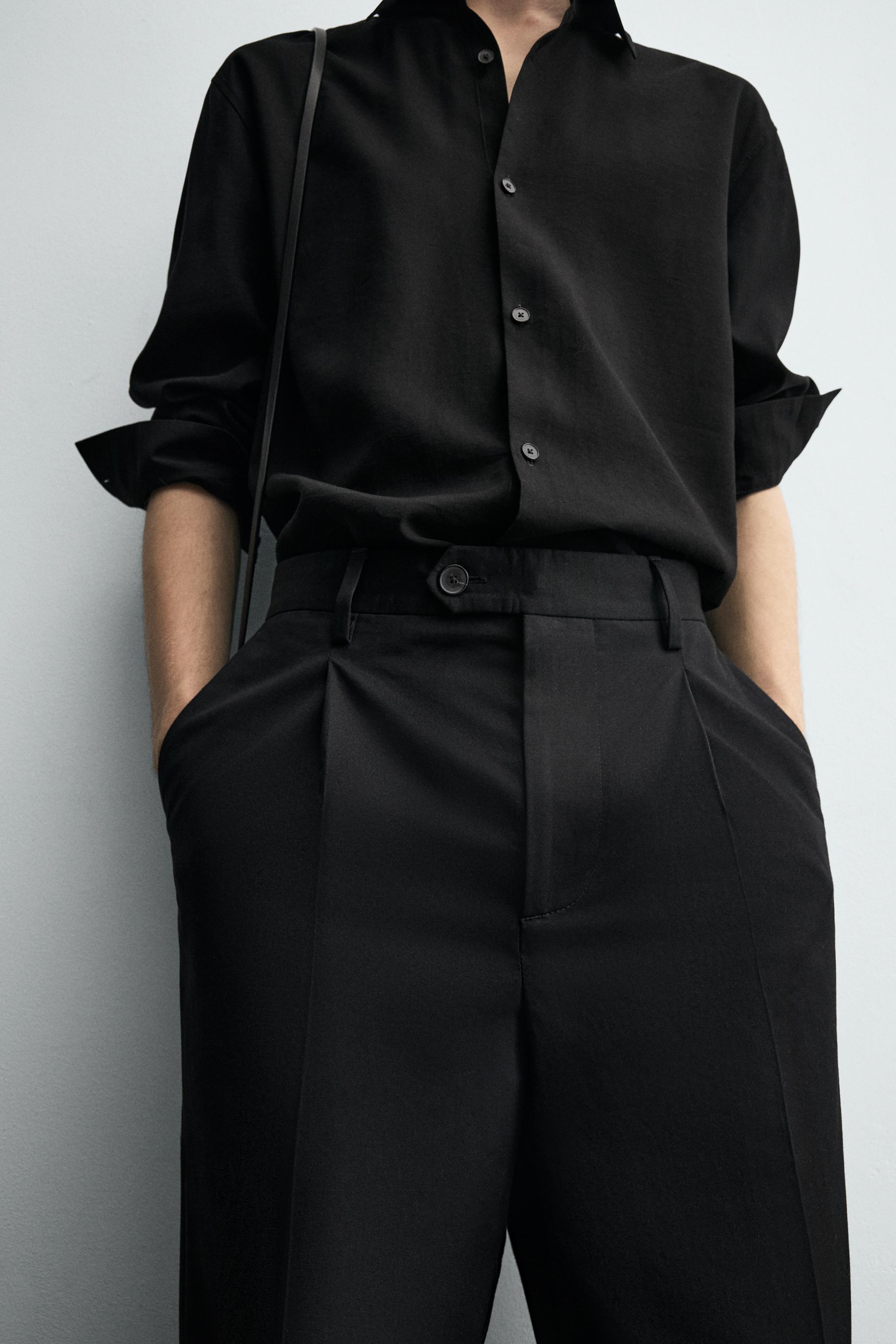 LIMITED EDITION PLEATED SUIT PANTS - Black | ZARA Canada