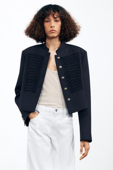 ZW COLLECTION LIMITED EDITION WOOL TOGGLE JACKET - Navy blue by Zara